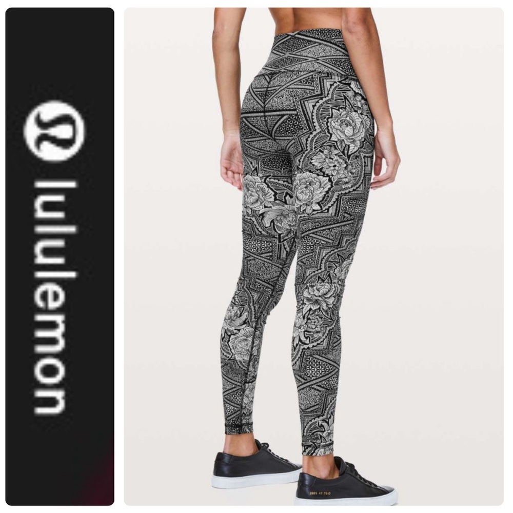 LULULEMON/Inked Wunder Under Ice Grey Black Leggings /4